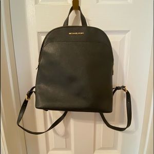 Michael Kors black leather backpack purse